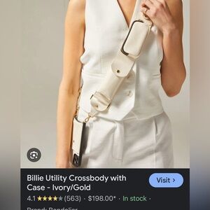 Bandolier Billie Crossbody Utility Strap in Ivory Leather